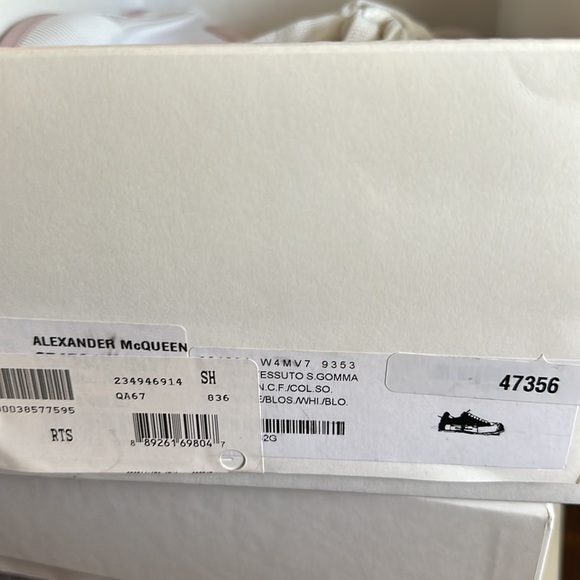 MCQUEEN SNEAKER UNISEX 40 PINK WHITE - Picture 7 of 7